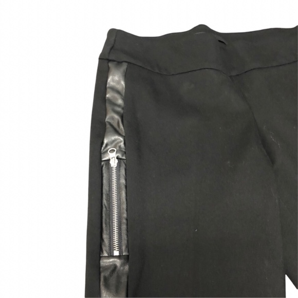 Up! Moto Side Faux Leather Stripe Skinny Pants - Picture 2 of 6